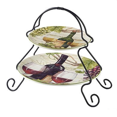 Certified International Meadow Brook Vineyar 2-Tiered Server