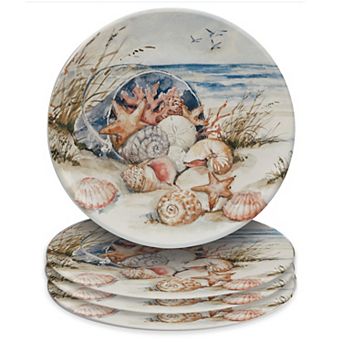 Certified International Coastal Landscape 4 pc Dinner Plate Set