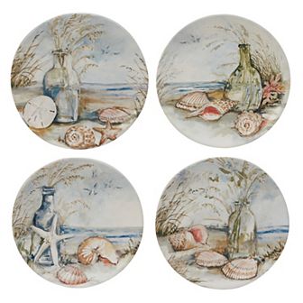 Certified International Coastal Landscape 4 pc Salad Plate Set