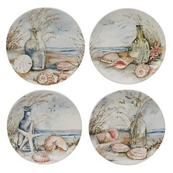 Certified International Coastal Landscape 4 pc Salad Plate Set