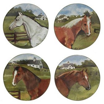 Certified International York Stables 4 pc Salad Plate Set