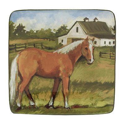 Certified International York Stables 4-pc. Canape Plate Set