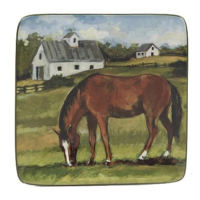 Certified International York Stables 4-pc. Canape Plate Set