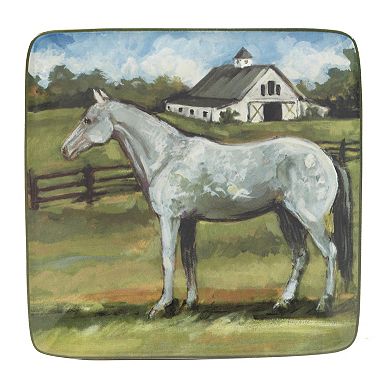 Certified International York Stables 4-pc. Canape Plate Set