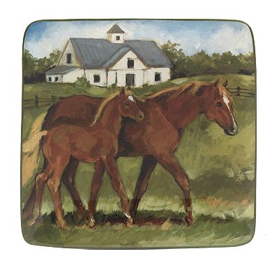 Certified International York Stables 4-pc. Canape Plate Set