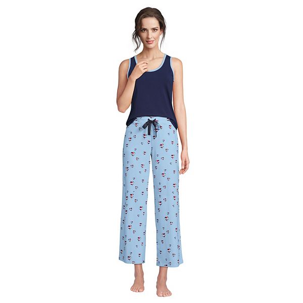 Women's Lands' End Pajama Tank and Cropped Pajama Pants Sleep Set