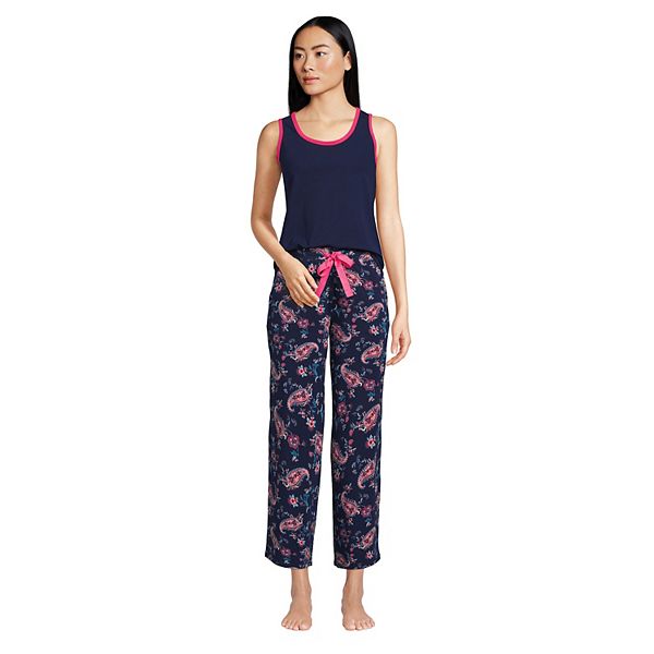 Women's Lands' End Pajama Tank and Cropped Pajama Pants Sleep Set