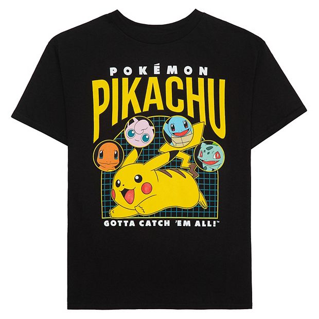 pokemon gotta catch 'em all! ピカチュウ Boys 8-20 Pokemon Pikachu Catch 'em All Graphic Tee