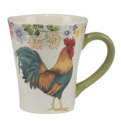 Certified International Floral Rooster 4-pc. Mug Set