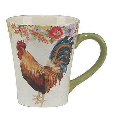 Certified International Floral Rooster 4-pc. Mug Set
