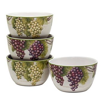 Certified International Meadow Brook Vineyard 4 pc Ice Cream Bowl Set