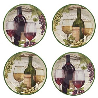 Certified International Meadow Brook Vineyard 4 pc Soup / Pasta Bowl Set
