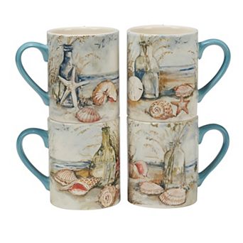 Certified International Coastal Landscape 4 pc Mug Set
