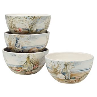 Certified International Coastal Landscape 4 pc Ice Cream Bowl Set