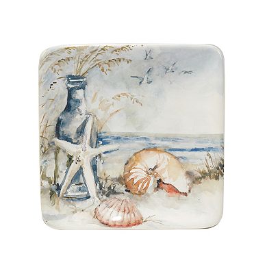 Certified International Coastal Landscape 4-pc. Canape Plate Set