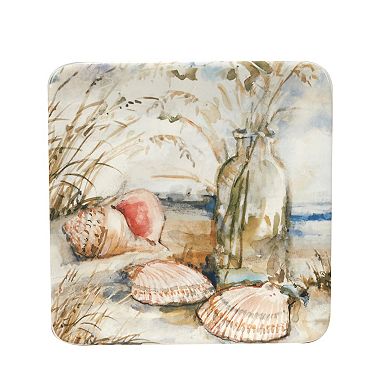 Certified International Coastal Landscape 4-pc. Canape Plate Set