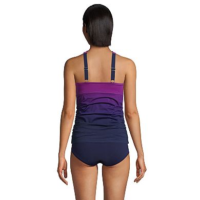 Women's Lands' End Chlorine Resistant One Shoulder Multi Way Tankini Swim Top