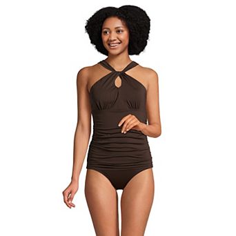 Women's Lands' End Chlorine Resistant One Shoulder Multi Way Tankini Swim Top