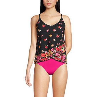 Women's Lands' End Chlorine Resistant Tulip Hem Tankini Swimsuit Top
