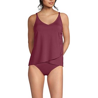 Women's Lands' End Chlorine Resistant Tulip Hem Tankini Swimsuit Top