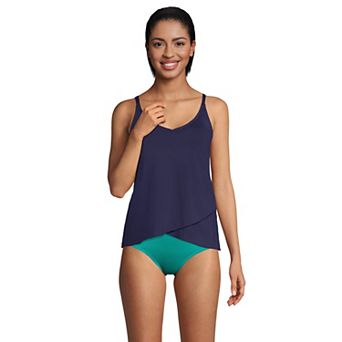 Women's Lands' End Chlorine Resistant Tulip Hem Tankini Swimsuit Top