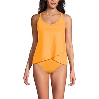 Women's Lands' End Chlorine Resistant Tulip Hem Tankini Swimsuit Top