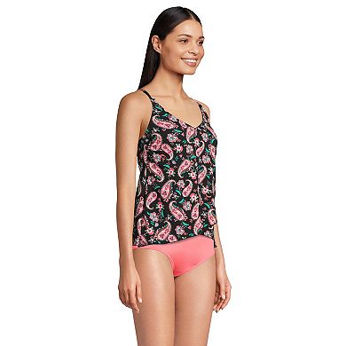 Women's Lands' End D-Cup Chlorine Resistant Tulip Hem Tankini Swim Top