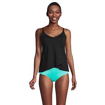 Women's Lands' End D-Cup Chlorine Resistant Tulip Hem Tankini Swimsuit Top