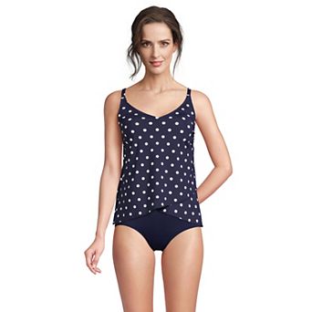 Women's Lands' End D-Cup Chlorine Resistant Tulip Hem Tankini Swimsuit Top