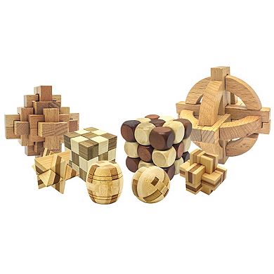 PICASSOTILES 8 Styles Wooden Brainteaser Puzzle Cubes