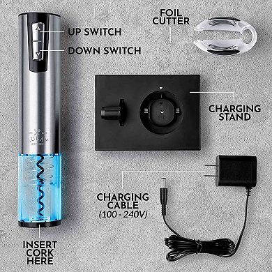 Zulay Kitchen Electric Wine Opener With Charging Base and Foil Cutter