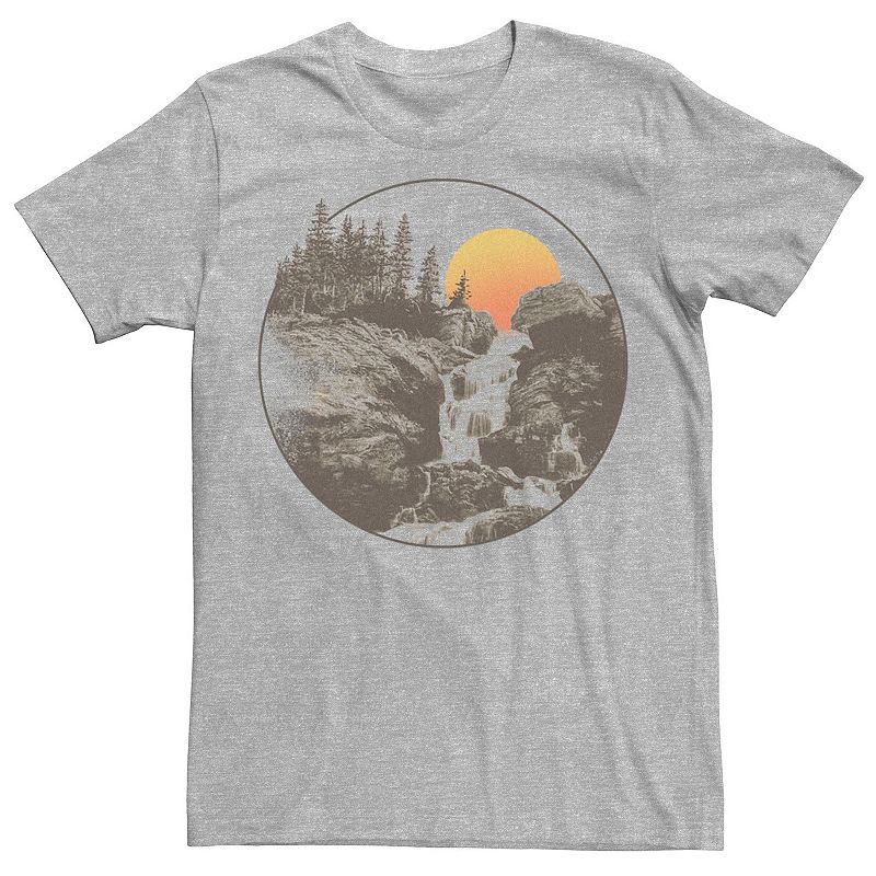 Mens Transparent Circle Mountain Stream Tee, Size: Small, Med Grey