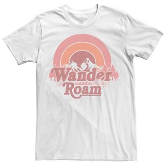 Men's Wander and Roam Circle Sunset Mountain Camping Scene Tee