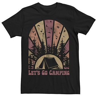 Men's Let's Go Camping Tent Forest Silhouette Tee