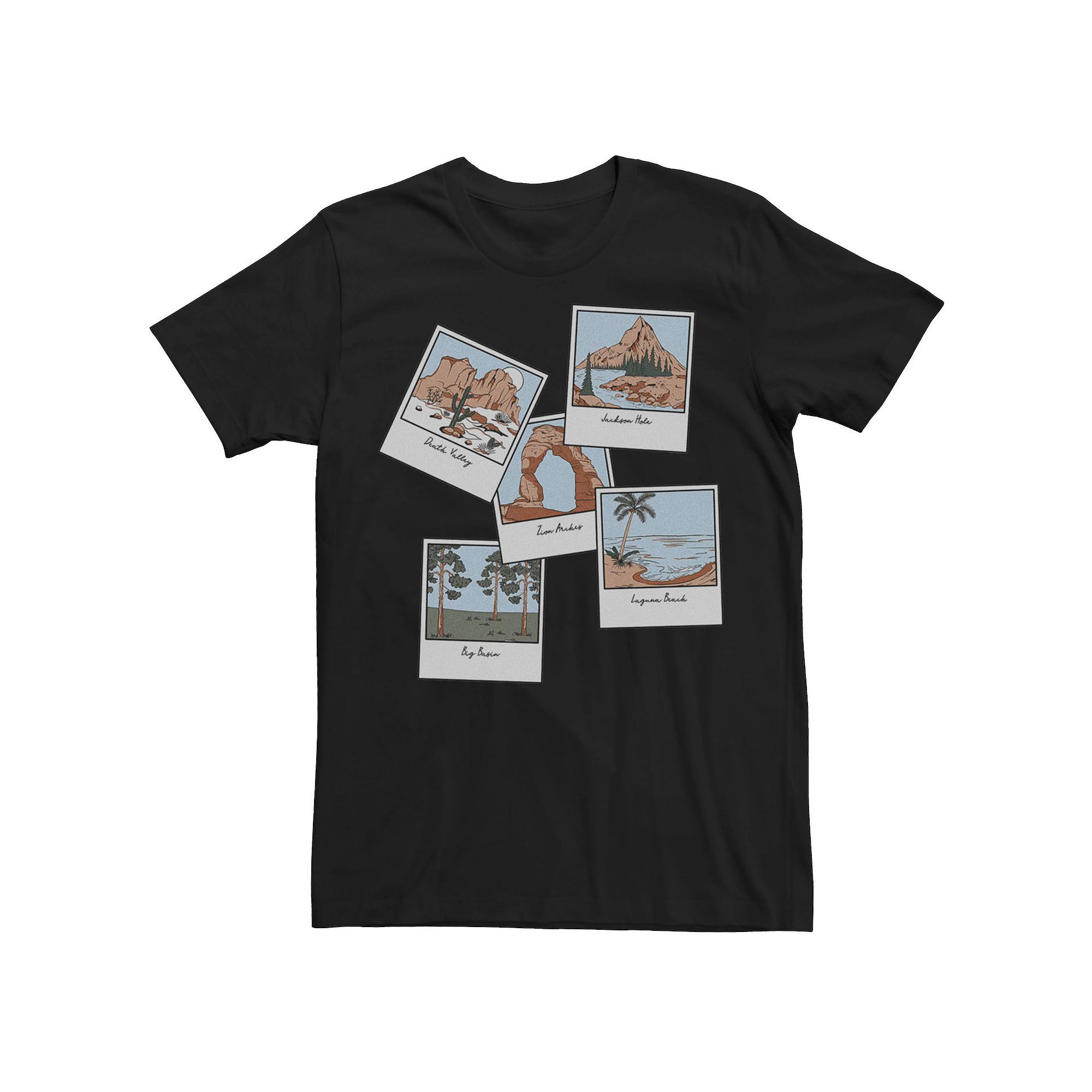 Mens Natural Landscape Photos Tee, Size: Medium, Black