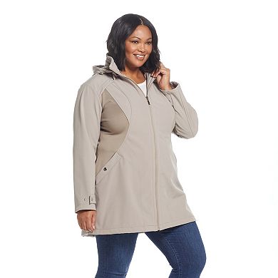 Plus Size Gallery Hooded Soft-Shell Jacket