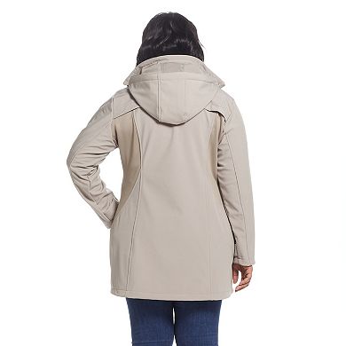 Plus Size Gallery Hooded Soft-Shell Jacket