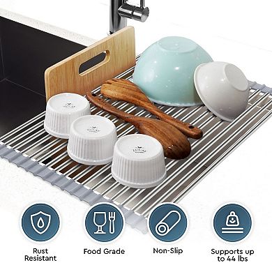 Zulay Kitchen Multipurpose Roll Up Sink Drying Rack