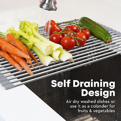Zulay Kitchen Multipurpose Roll Up Sink Drying Rack