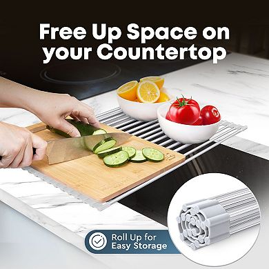 Zulay Kitchen Multipurpose Roll Up Sink Drying Rack