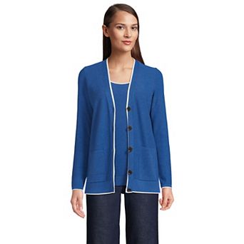 Women's Lands' End Fine Gauge Cotton Cardigan & Tank Top Sweater Set