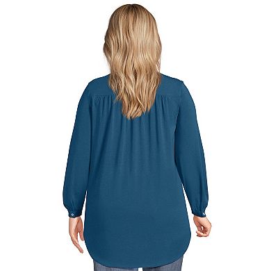 Plus Size Lands' End Long Sleeve Jersey A-line Tunic