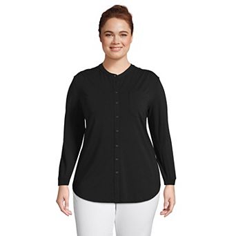 Plus Size Lands' End Long Sleeve Jersey A-line Tunic