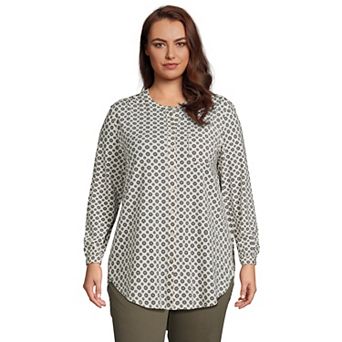 Plus Size Lands' End Long Sleeve Jersey A-line Tunic