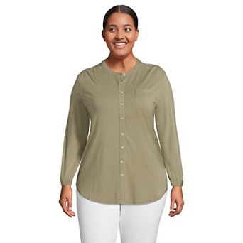 Plus Size Lands' End Long Sleeve Jersey A-line Tunic