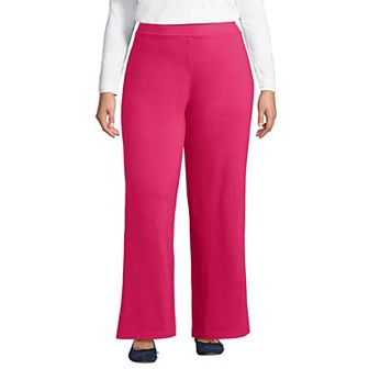 Plus Size Lands' End Starfish Mid Rise Wide Leg Pull On Pants