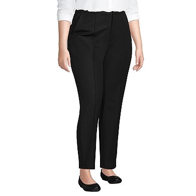 Plus Size Lands' End High-Rise Stretch Pintuck Pencil Ankle Pants