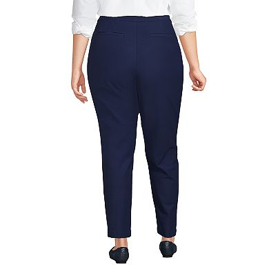 Plus Size Lands' End High-Rise Stretch Pintuck Pencil Ankle Pants