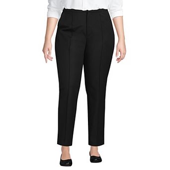 Plus Size Lands' End High-Rise Stretch Pintuck Pencil Ankle Pants