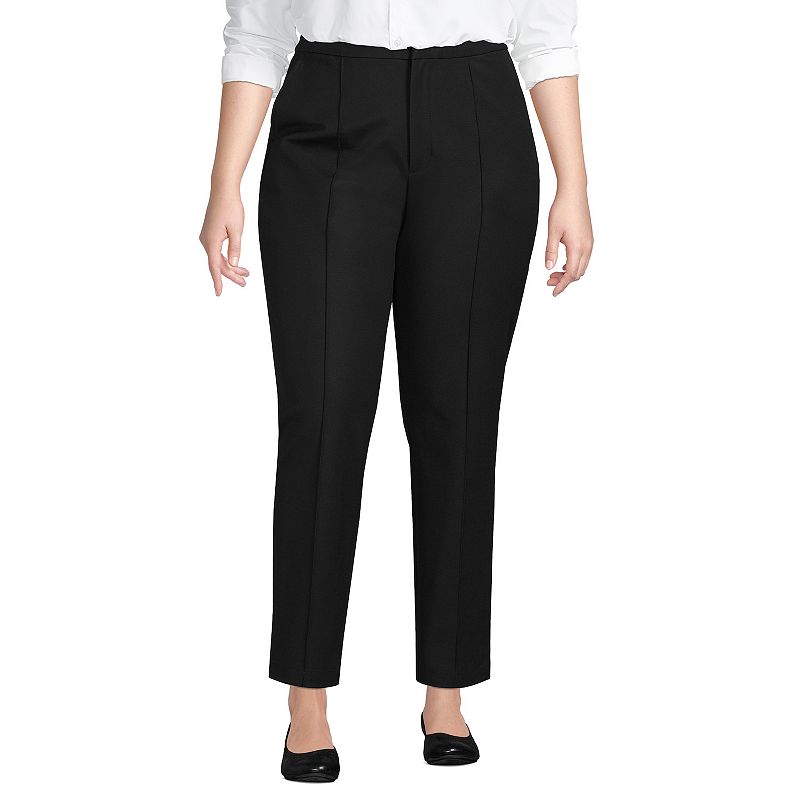 Lands' End Women's Plus Size Starfish Mid Rise Elastic Waist Pull On Crop  Pants - 3x - Black : Target